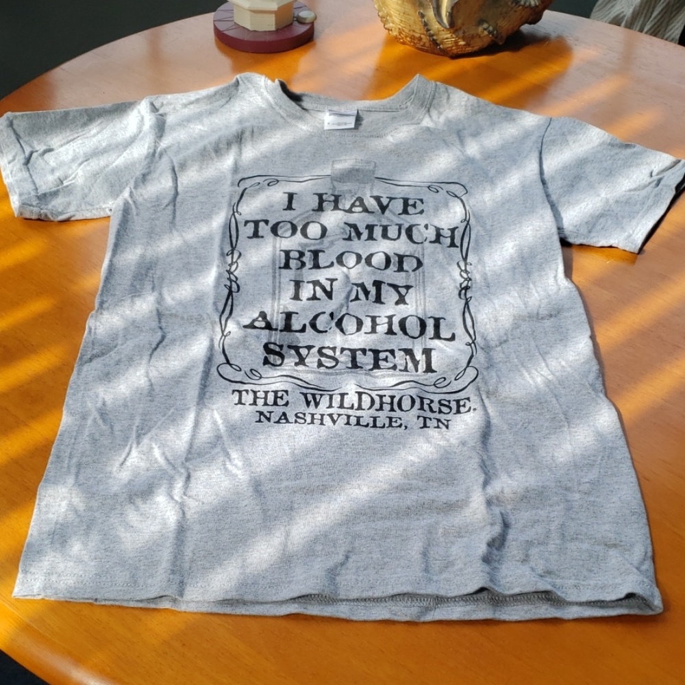 Graphic Tee I HAVE TOO MUCH BLOOD IN MY ALCOHOL SYSTEM Nashville Wildhorse S
